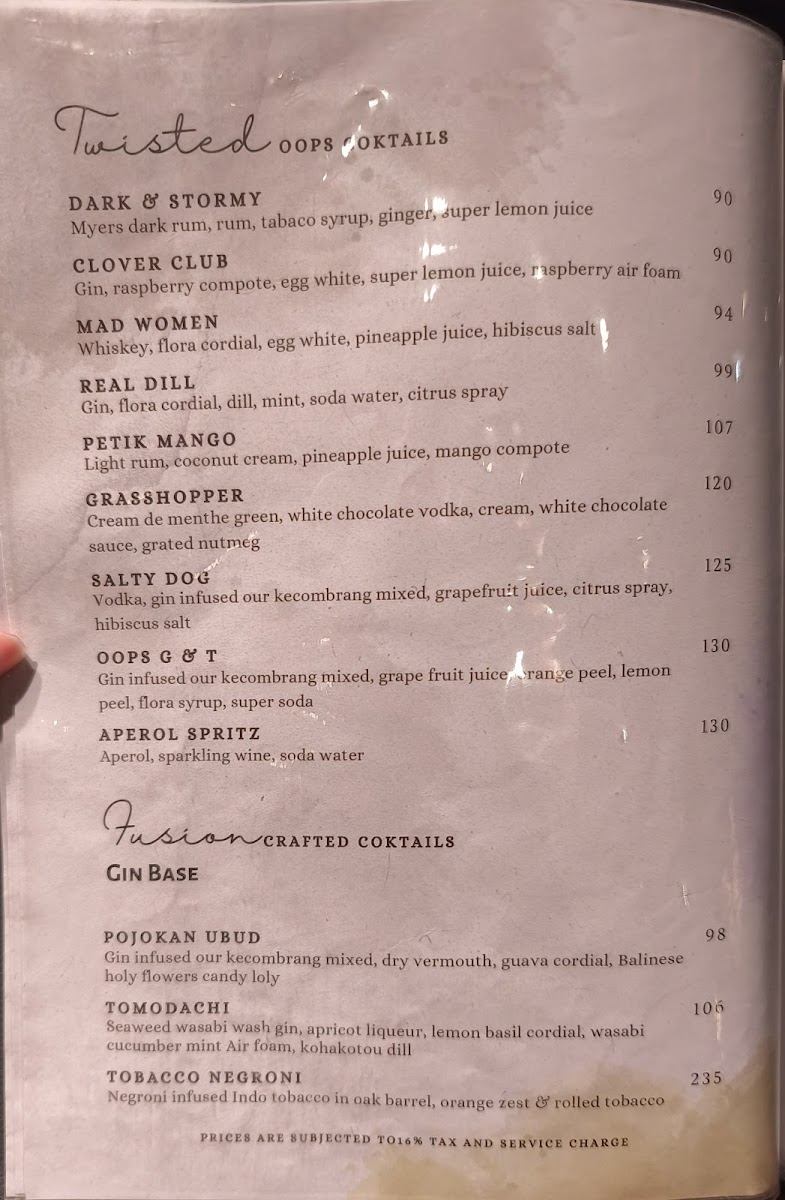 Oops Restaurant and Bar Menu - Image 3